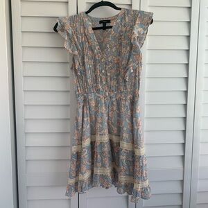 AQUA Brand Floral Tiered Mini Dress Small